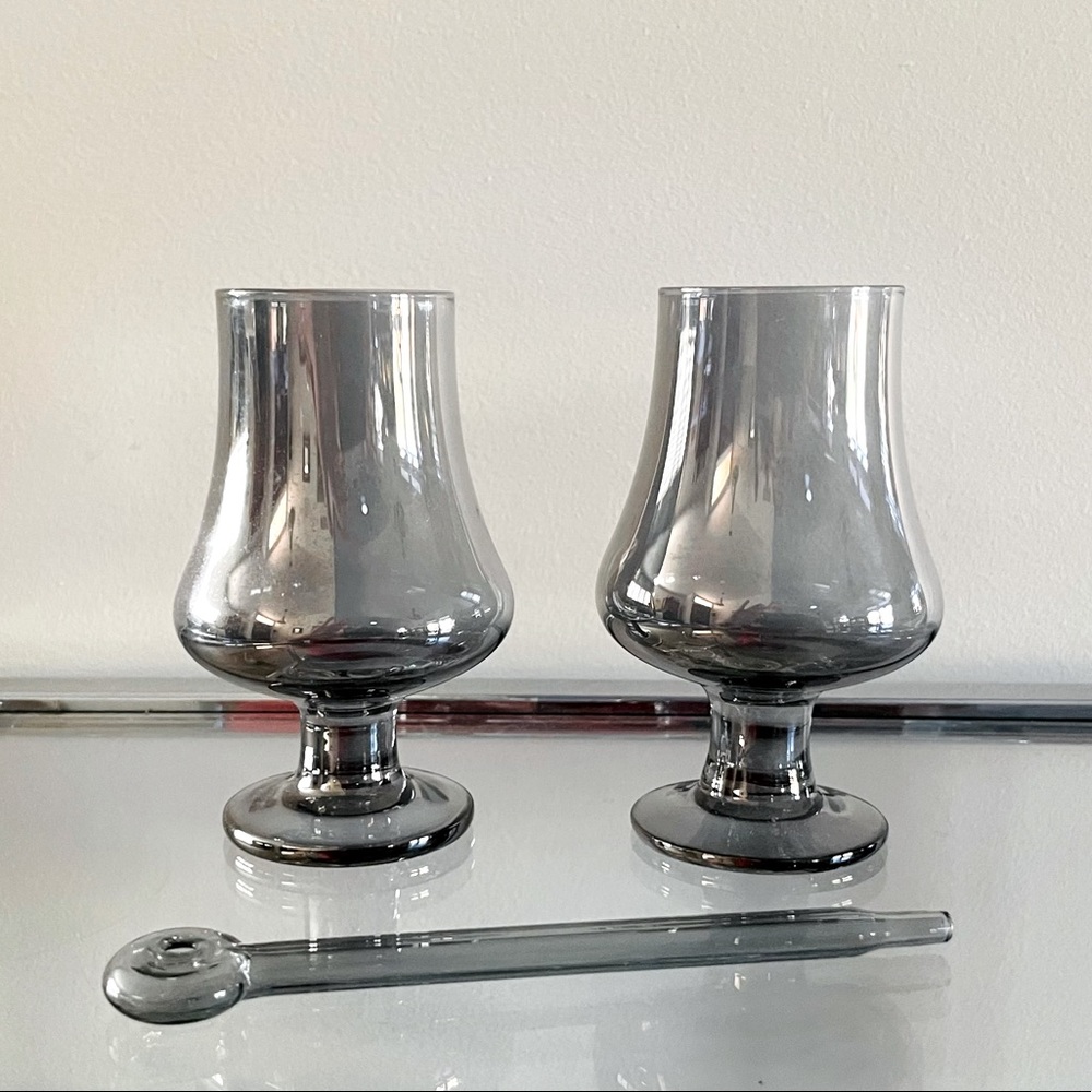 Glencairn Whiskey Glasses x2 - Handblown Semi-opaque Platinum Color Glass